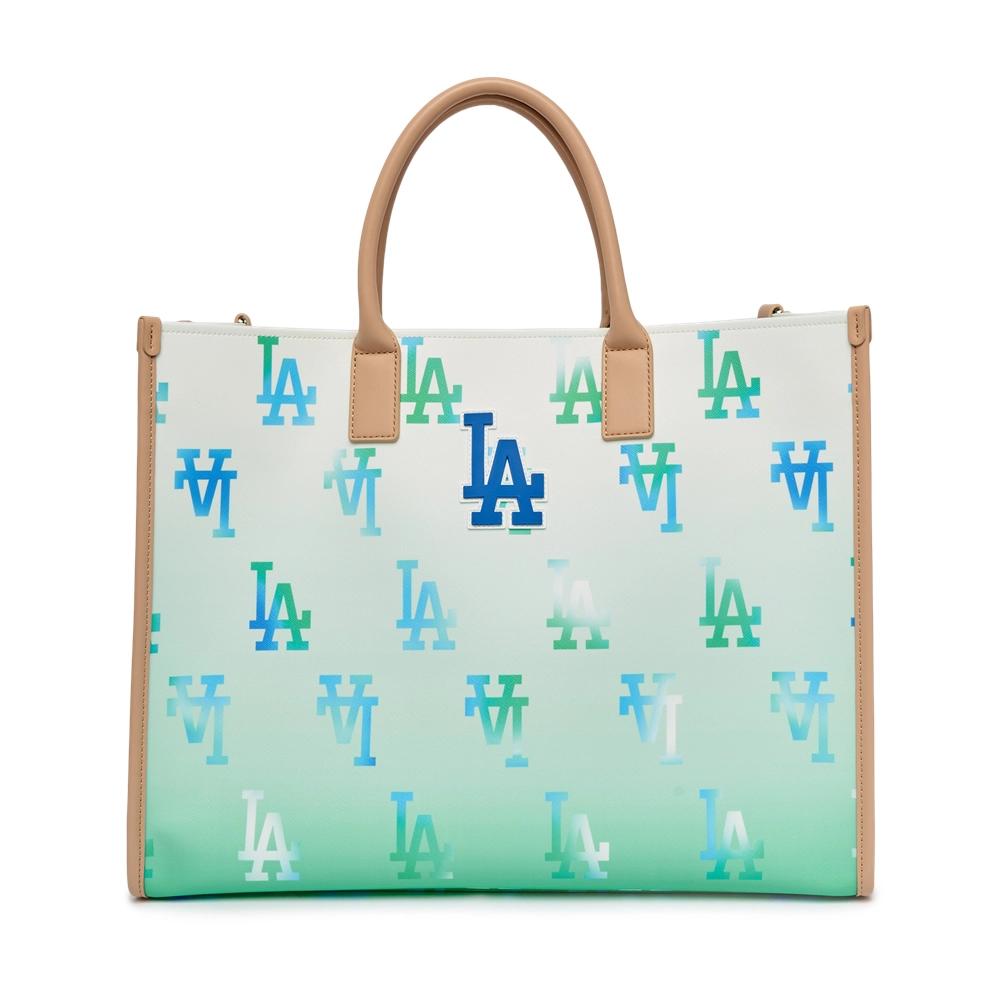 Túi MLB Gardient Monogram Coated Canvas Large Tote LA Dodgers Xanh