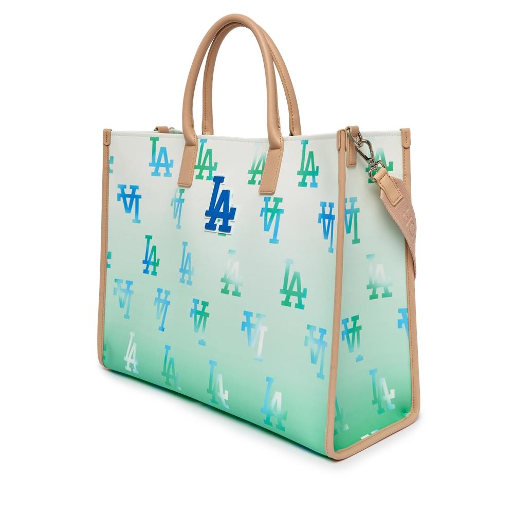 Túi MLB Gardient Monogram Coated Canvas Large Tote LA Dodgers Xanh