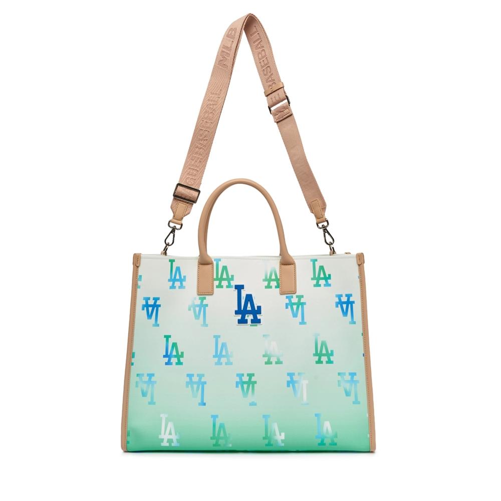 Túi MLB Gardient Monogram Coated Canvas Large Tote LA Dodgers Xanh