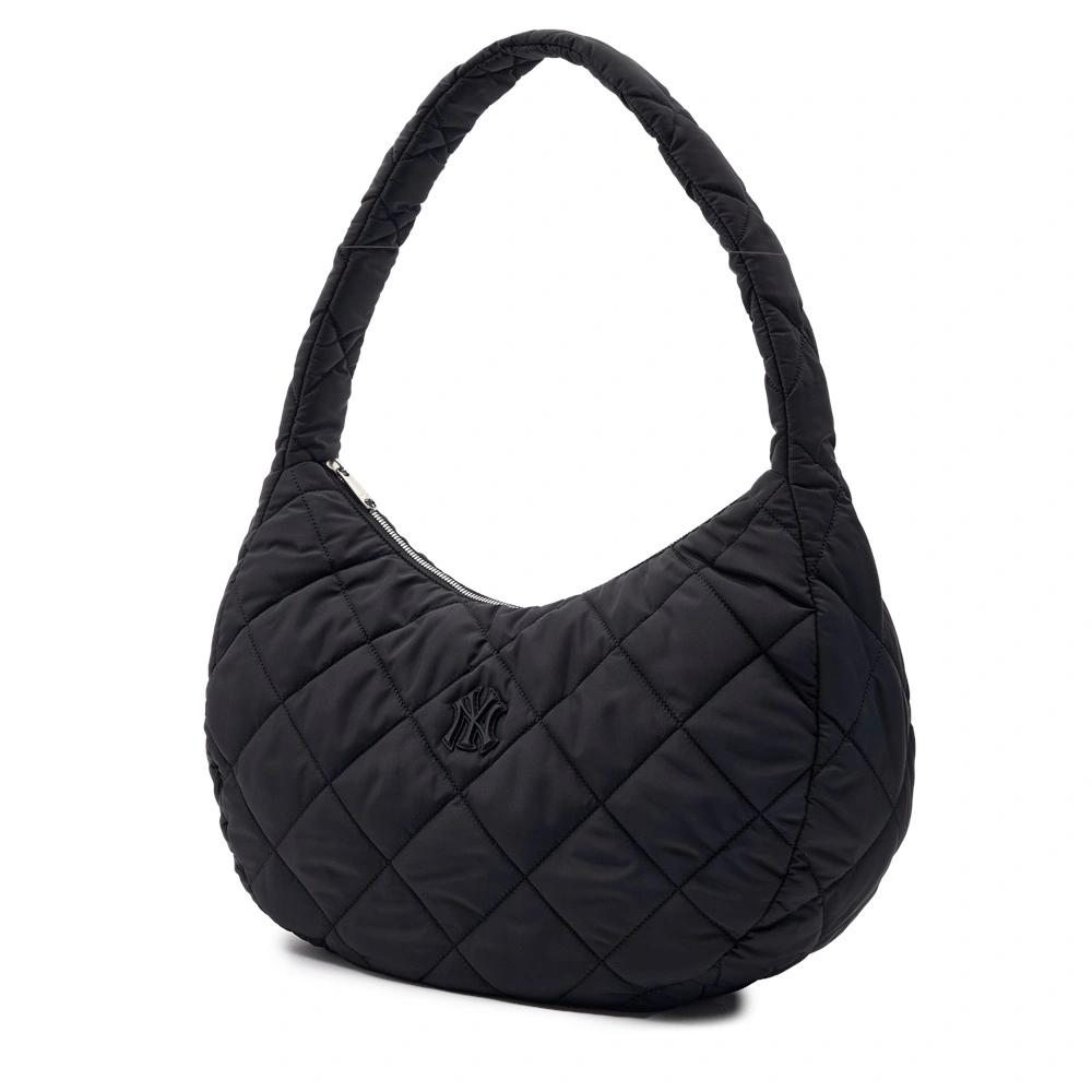 Túi MLB Korea Quilted Hobo Bag Large New York Yankees Đen 