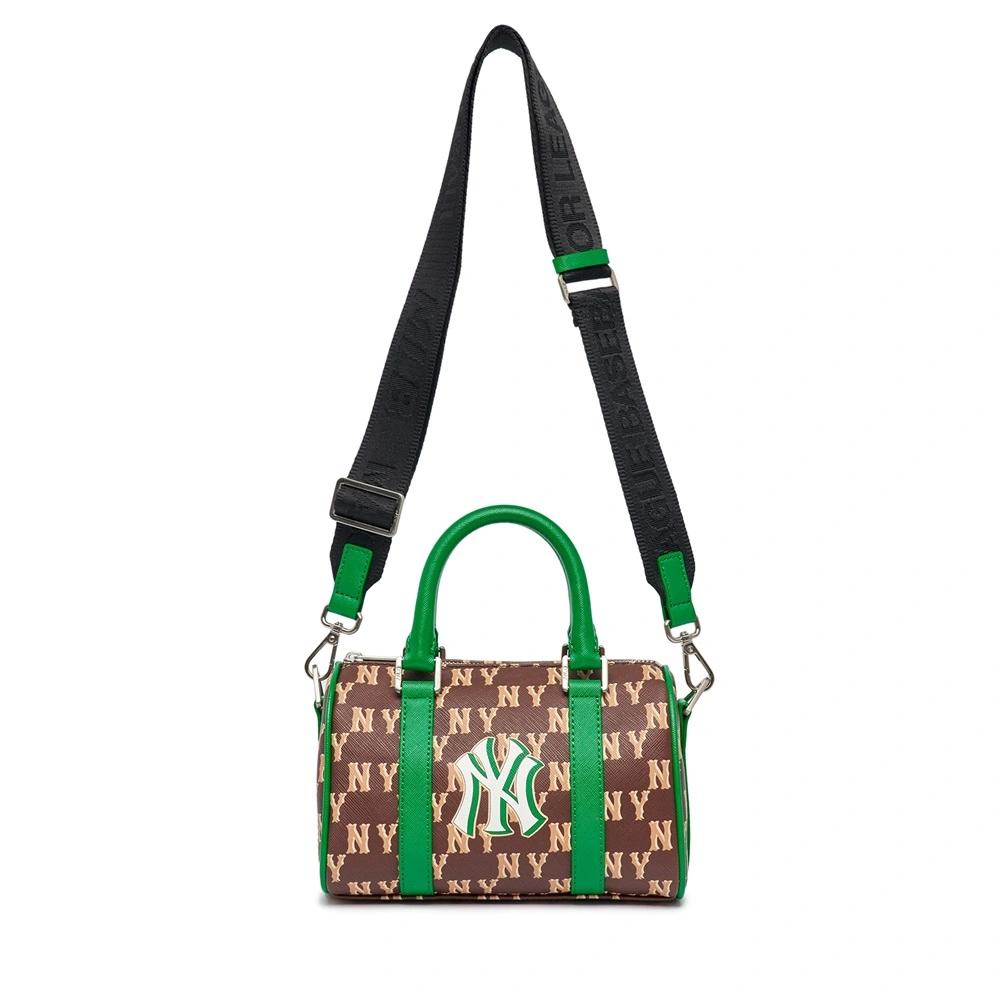 Túi MLB Monotive Coated Canvas Boston Bag S New York Yankees Nâu