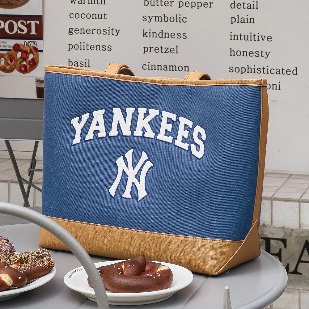 Túi MLB Varsity Basic Canvas Large Shopping Bag New York Yankees Indigo Xanh Đậm