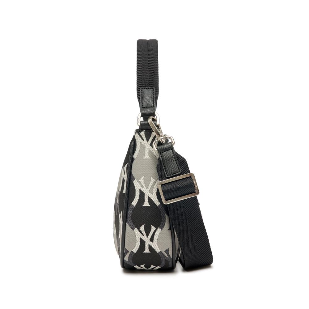 Túi MLB Argyle Monogram Strap Hobo Bag New York Yankees Đen 