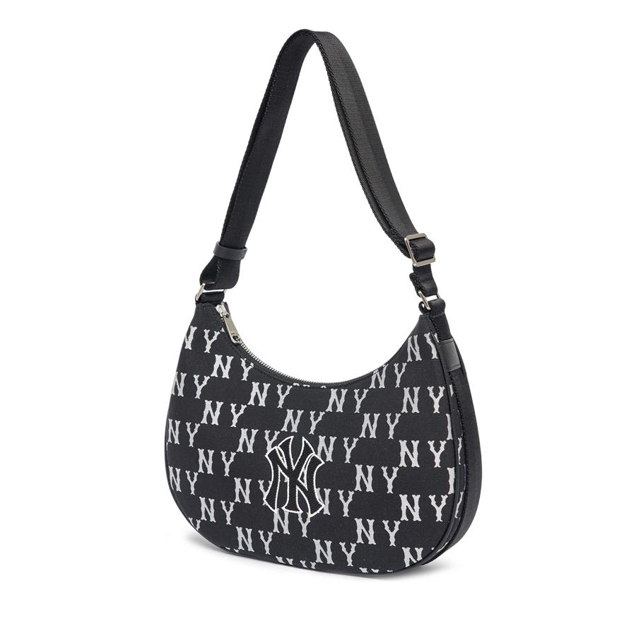 Túi MLB Classic Monogram Jacquard Large Hobo Bag New York Yankees Đen