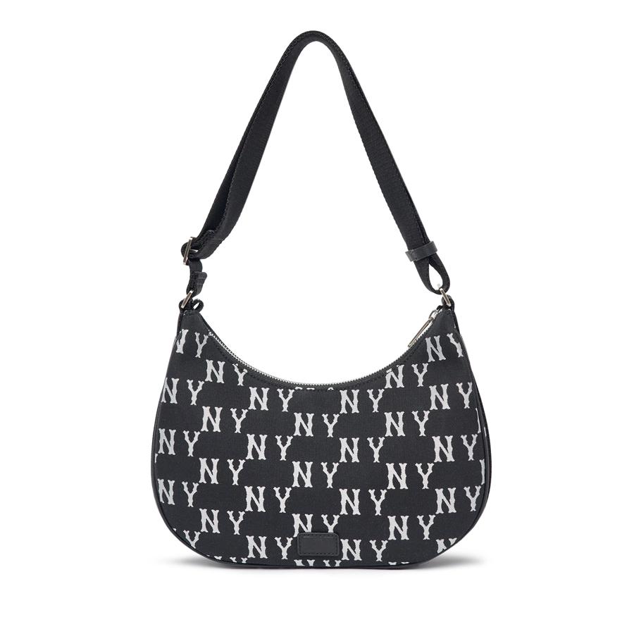 Túi MLB Classic Monogram Jacquard Large Hobo Bag New York Yankees Đen