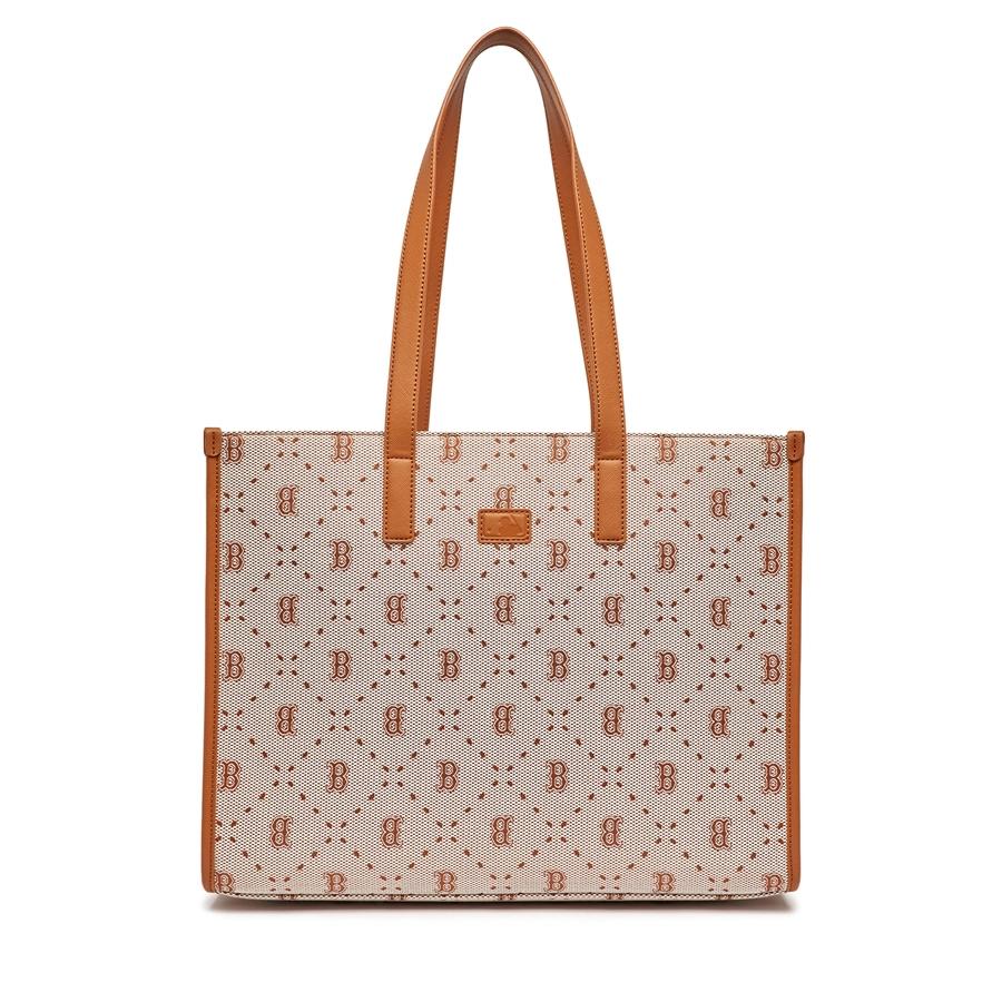 Túi MLB Big Diamond Monogram Jacquard Large Tote Bag Boston Red Sox Nâu