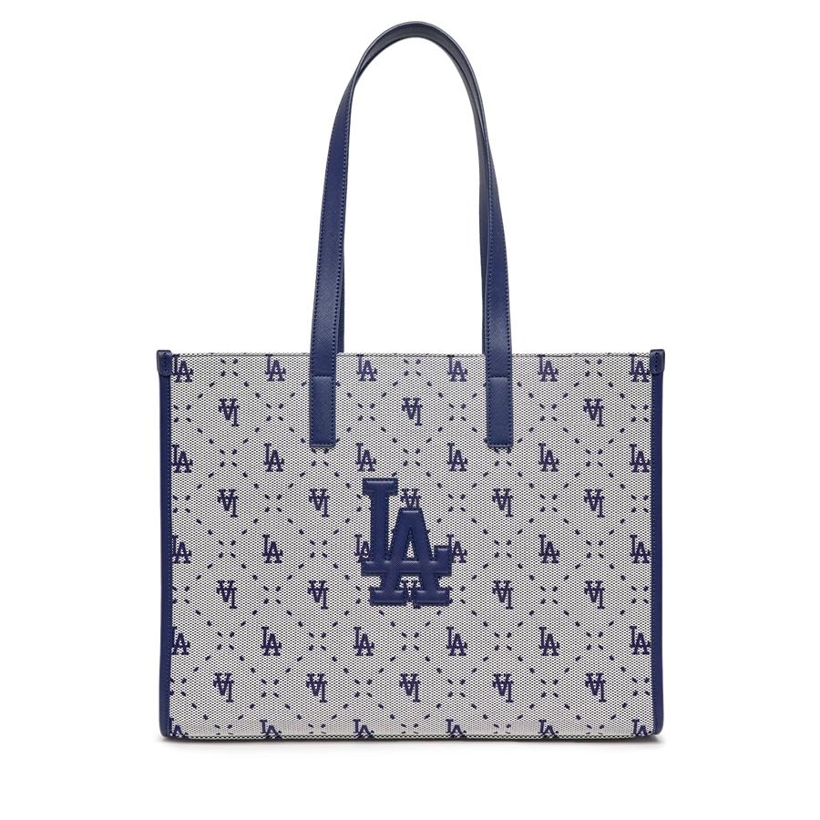 Túi MLB Big Diamond Monogram Jacquard Large Tote Bag LA Dodgers Xanh