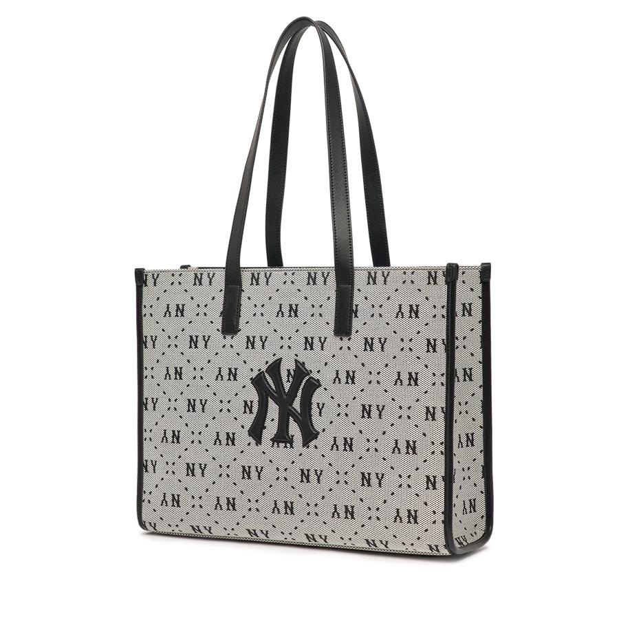 Túi MLB Big Diamond Monogram Jacquard Large Tote Bag New York Yankees Đen