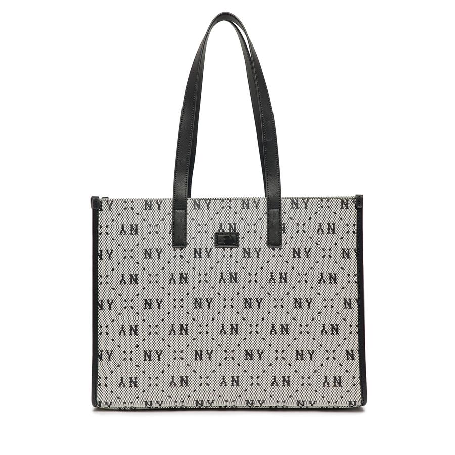 Túi MLB Big Diamond Monogram Jacquard Large Tote Bag New York Yankees Đen