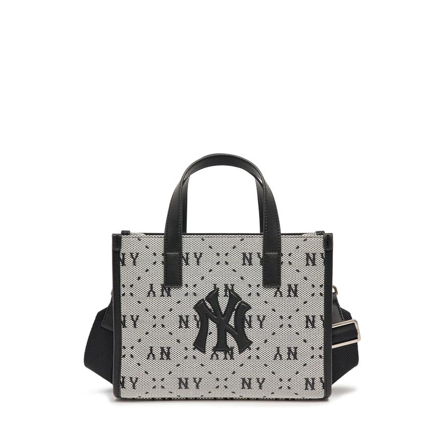 Túi MLB Big Diamond Monogram Jacquard Small Tote Bag New York Yankees Đen