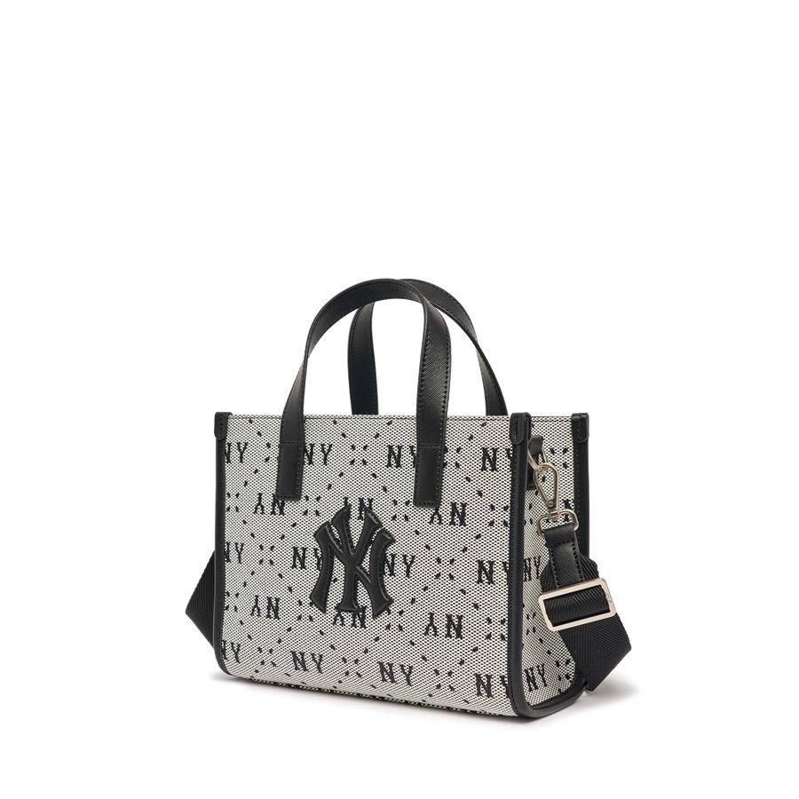 Túi MLB Big Diamond Monogram Jacquard Small Tote Bag New York Yankees Đen