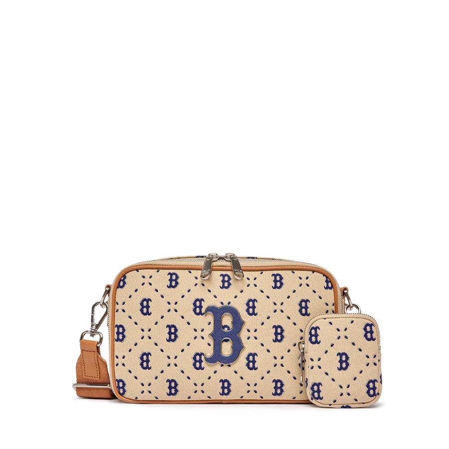 Túi MLB Diamond Monogram Jacquard Crossbody Bag Boston Red Sox L.Sand Be Cam