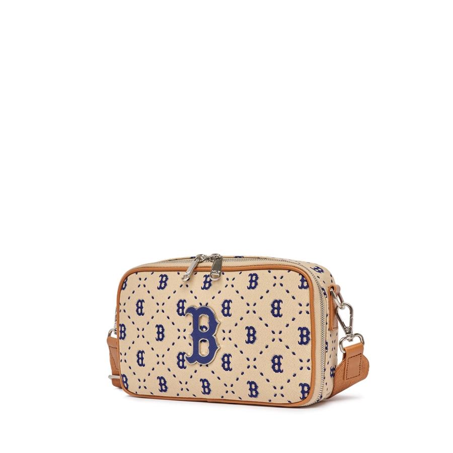 Túi MLB Diamond Monogram Jacquard Crossbody Bag Boston Red Sox L.Sand Be Cam