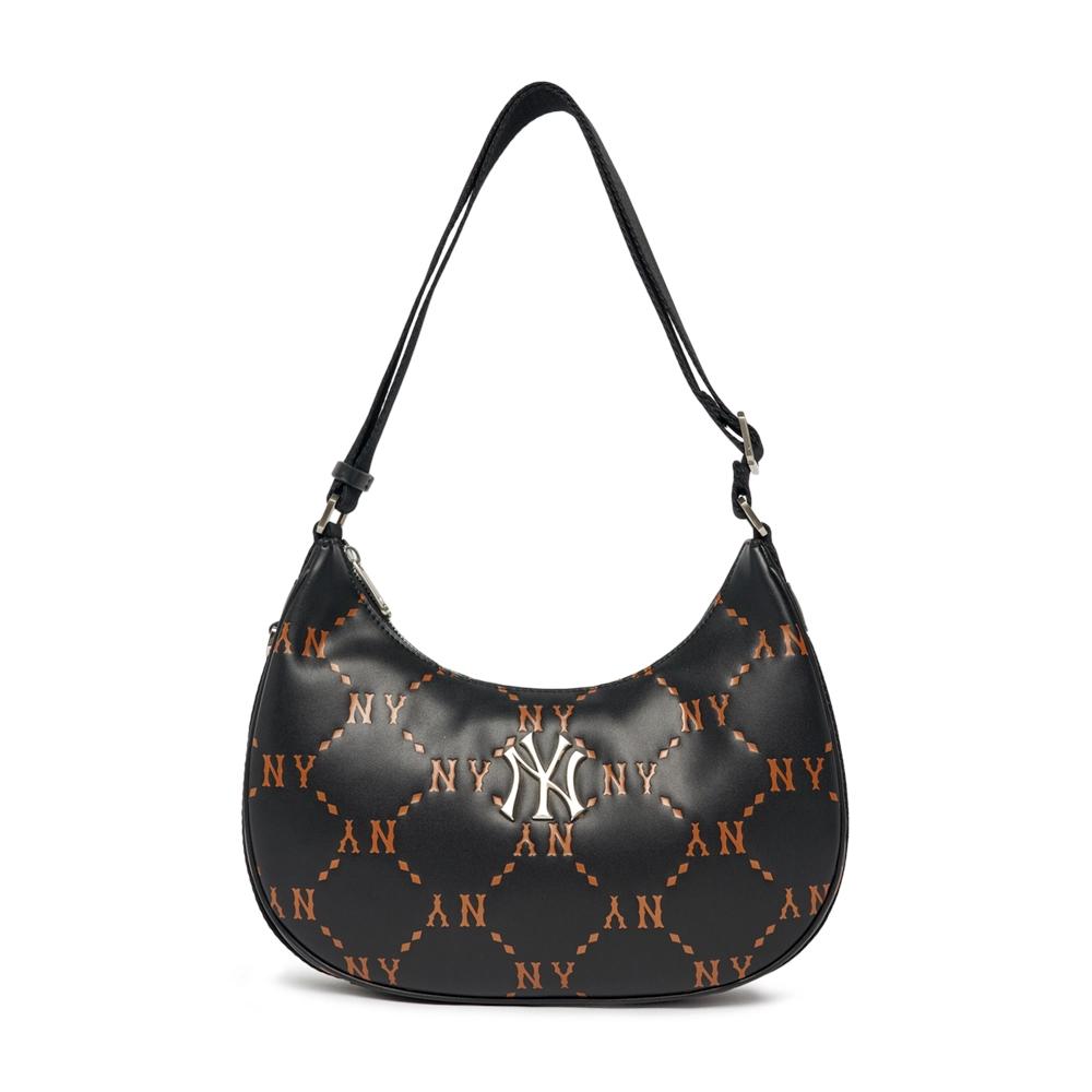 Túi MLB Diamond Monogram PU Embo Large Hobo Bag New York Yankees Đen