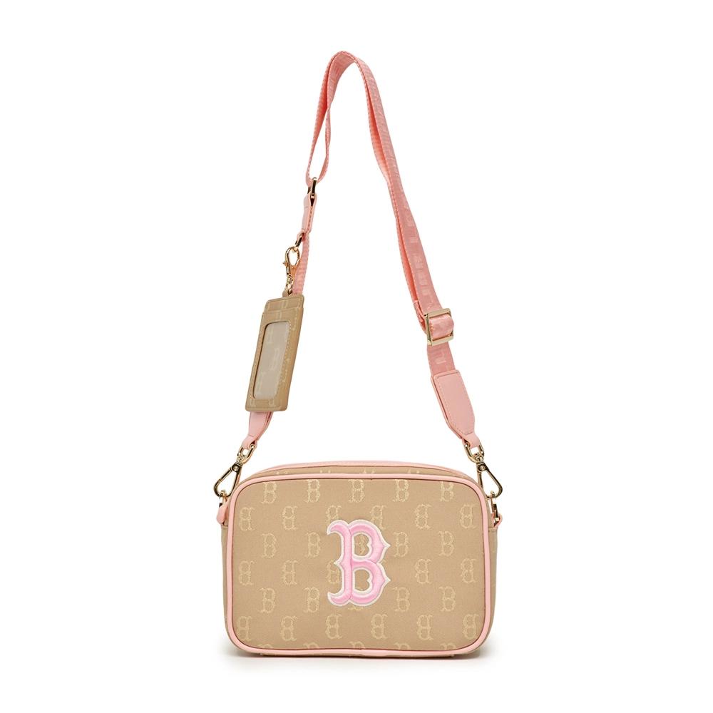 Túi MLB [KIDS] Classic Monogram Jacquard Camera Bag Boston Vàng Hồng