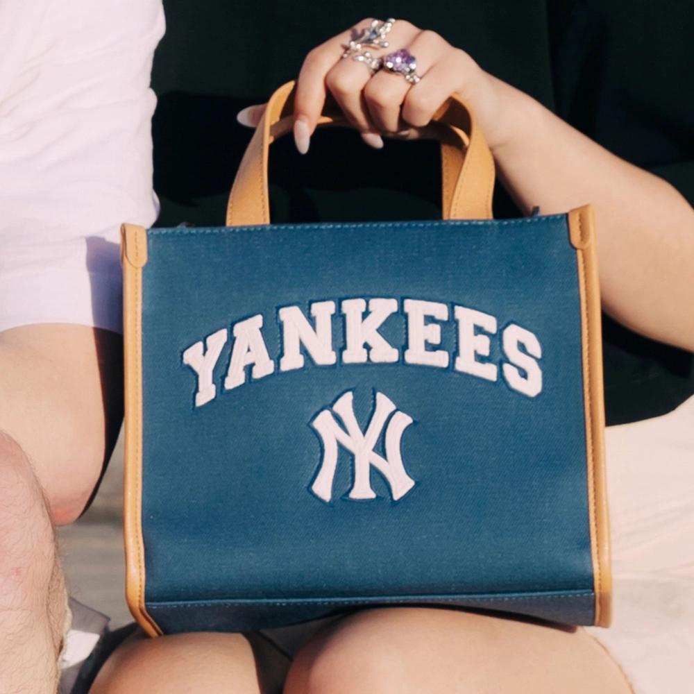 Túi MLB Varsity Basic Canvas Mini Tote Bag New York Yankees Indigo Xanh 