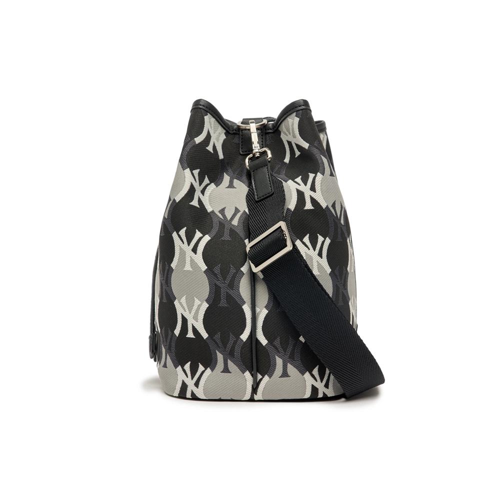 Túi MLB Argyle Monogram Large Bucket Bag New York Yankees Đen