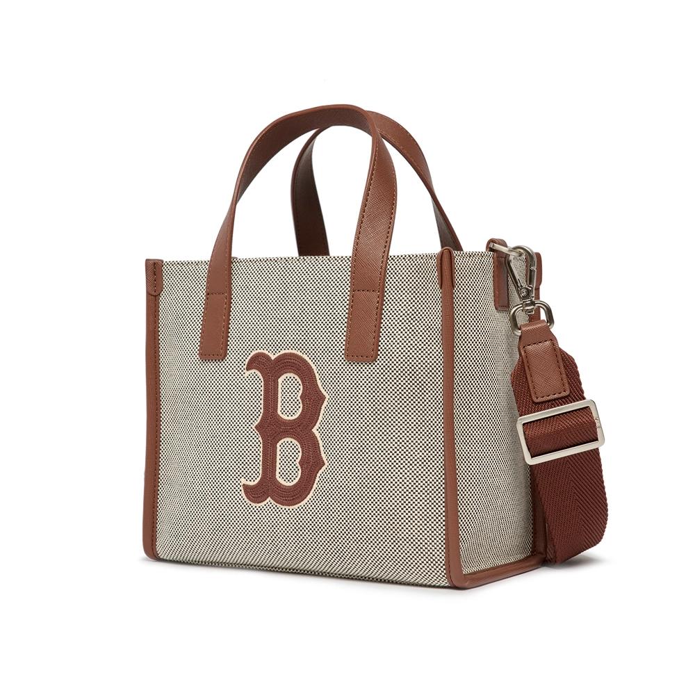 Túi MLB Basic Big-Logo Canvas Small Tote Bag Boston Red Sox Nâu