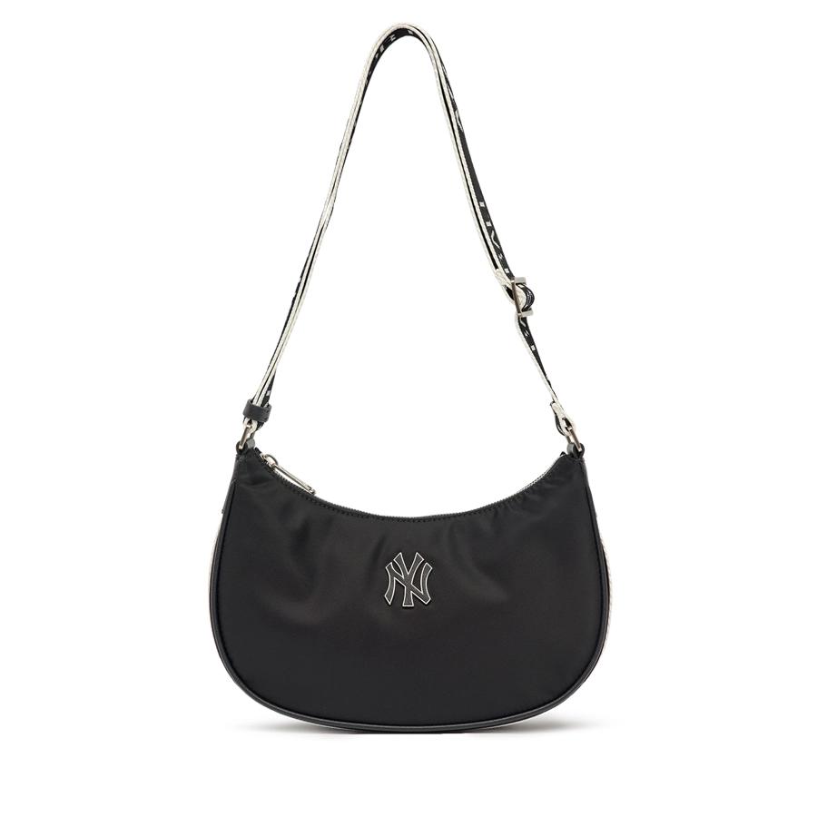 Túi MLB Basic Nylon Adjustable Hobo Bag New York Yankees Đen