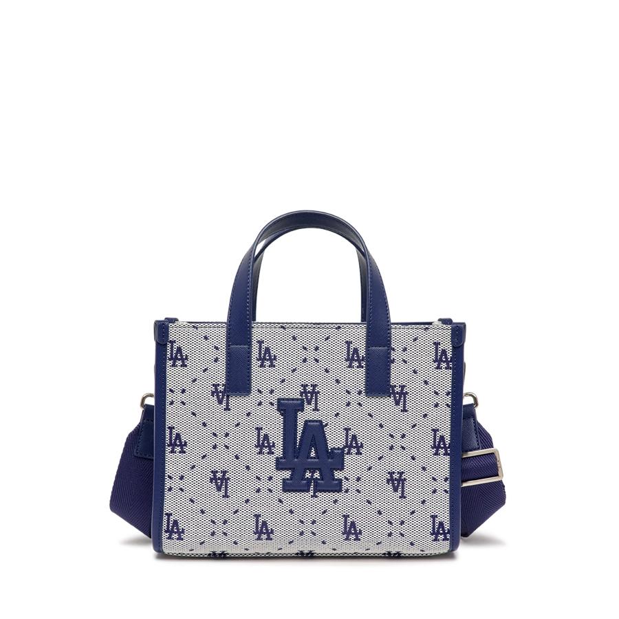 Túi MLB Big Diamond Monogram Jacquard Small Tote Bag LA Dodgers Xanh Đậm