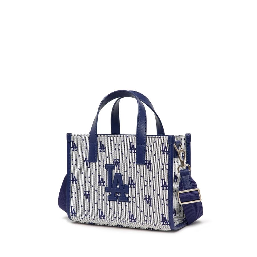 Túi MLB Big Diamond Monogram Jacquard Small Tote Bag LA Dodgers Xanh Đậm