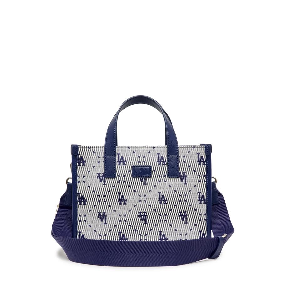 Túi MLB Big Diamond Monogram Jacquard Small Tote Bag LA Dodgers Xanh Đậm