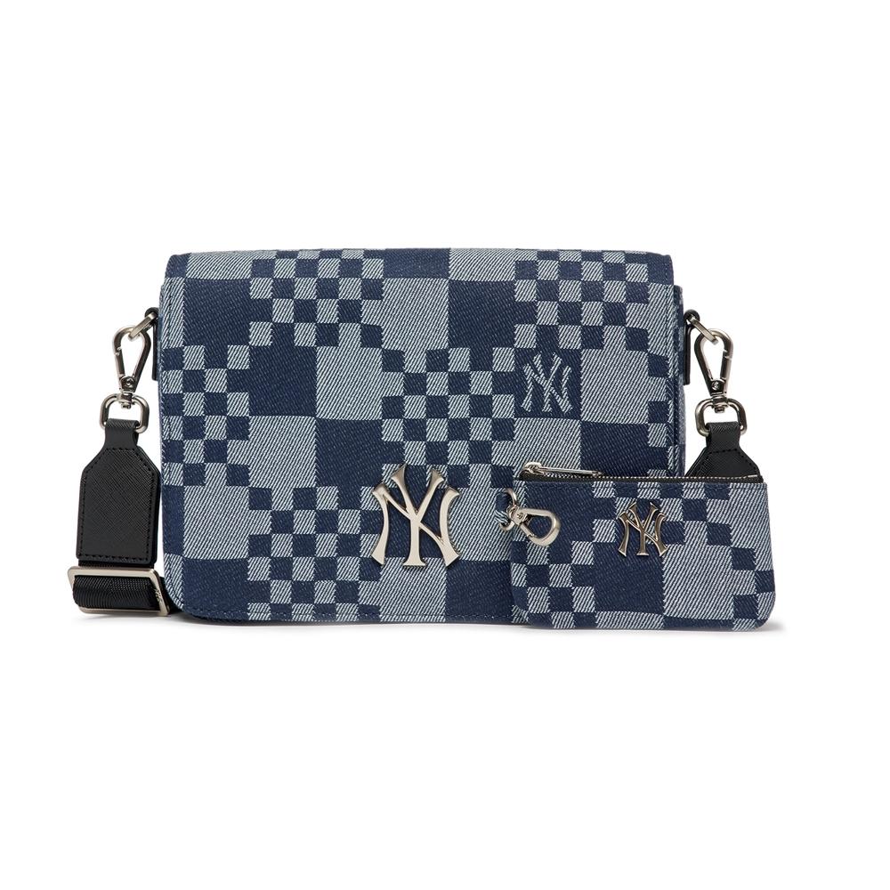 Túi MLB Checkerboard Jacquard Cross Bag New York Yankees Xanh