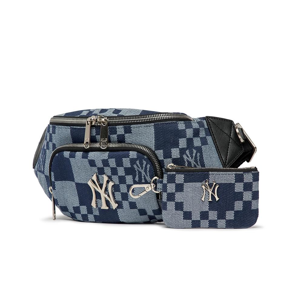 Túi MLB Checkerboard Jacquard Hip Sack New York Yankees D.Xanh 