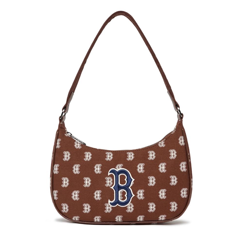 Túi MLB Classic Monogram Jacquard Hobo Bag Boston Red Sox Nâu