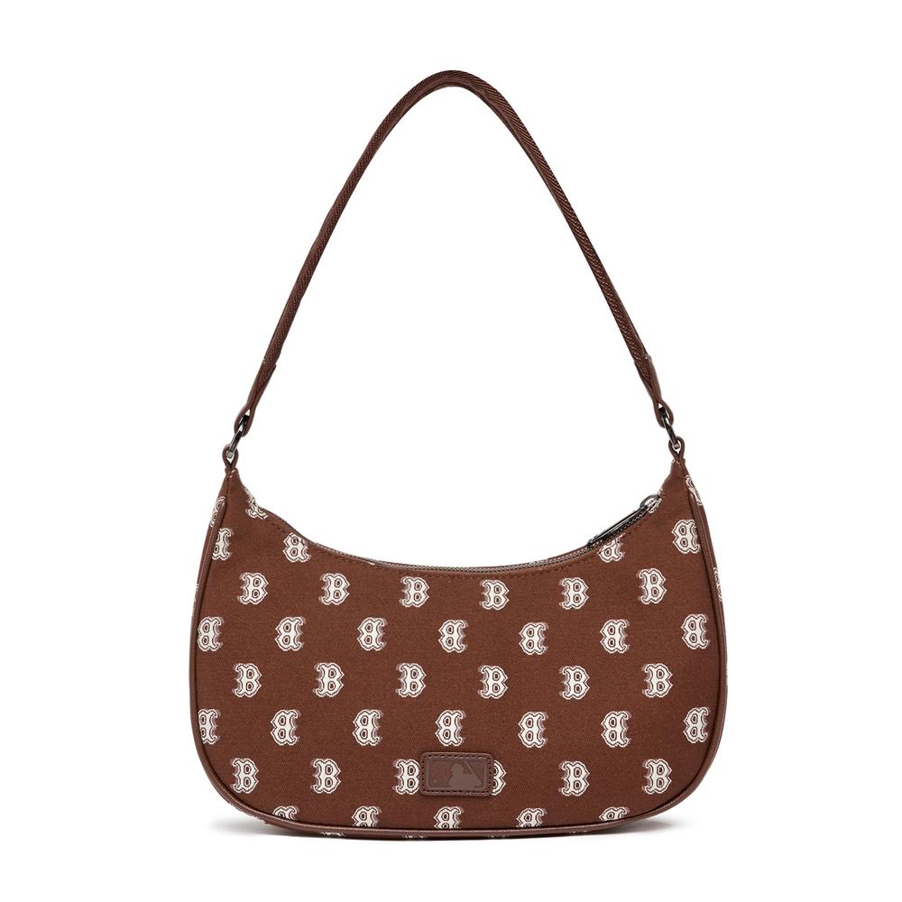 Túi MLB Classic Monogram Jacquard Hobo Bag Boston Red Sox Nâu