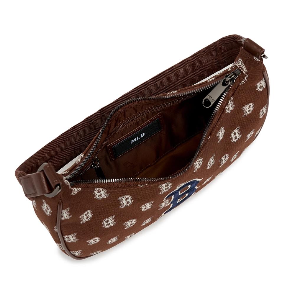 Túi MLB Classic Monogram Jacquard Hobo Bag Boston Red Sox Nâu