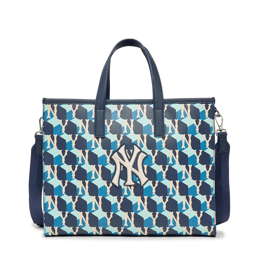 Túi MLB Cube Monogram Medium Tote Bag New York Yankees Xanh