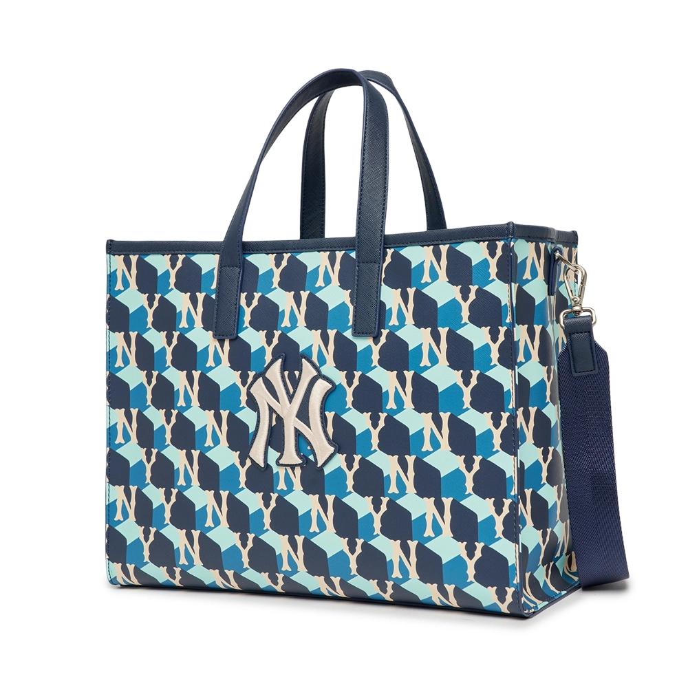 Túi MLB Cube Monogram Medium Tote Bag New York Yankees Xanh