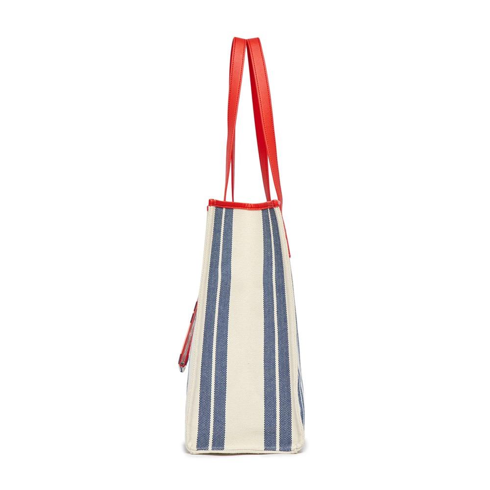 Túi MLB Ethnic Stripe Tote Bag Boston Red Sox Xanh