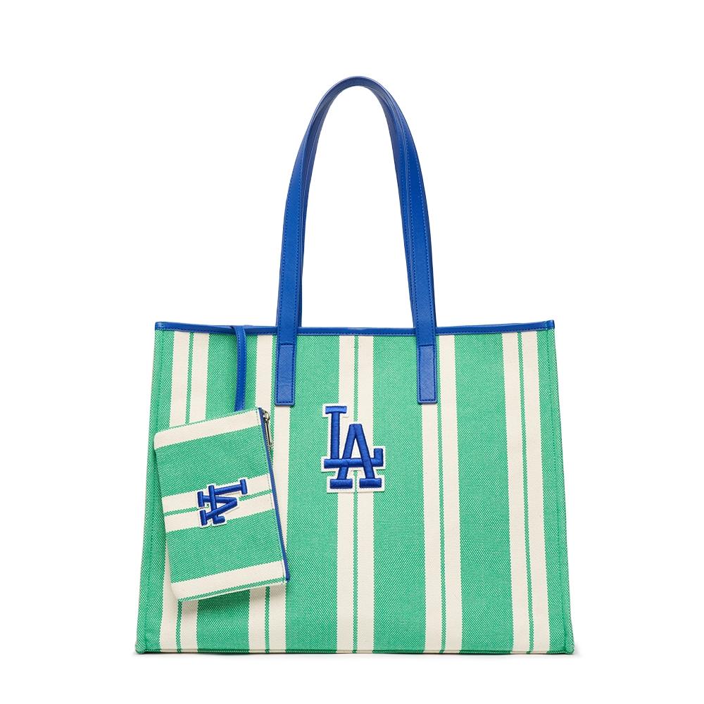 Túi MLB Ethnic Stripe Tote Bag LA Dodgers Xanh Mint