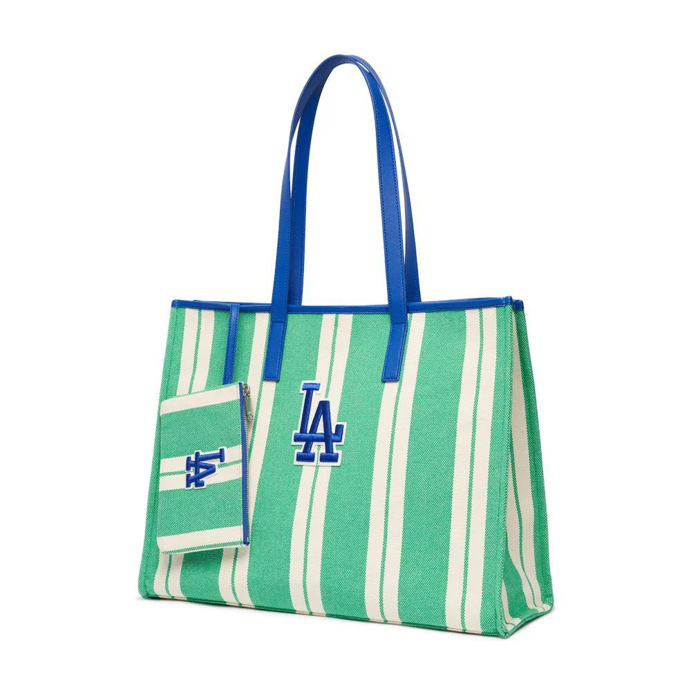 Túi MLB Ethnic Stripe Tote Bag LA Dodgers Xanh Mint