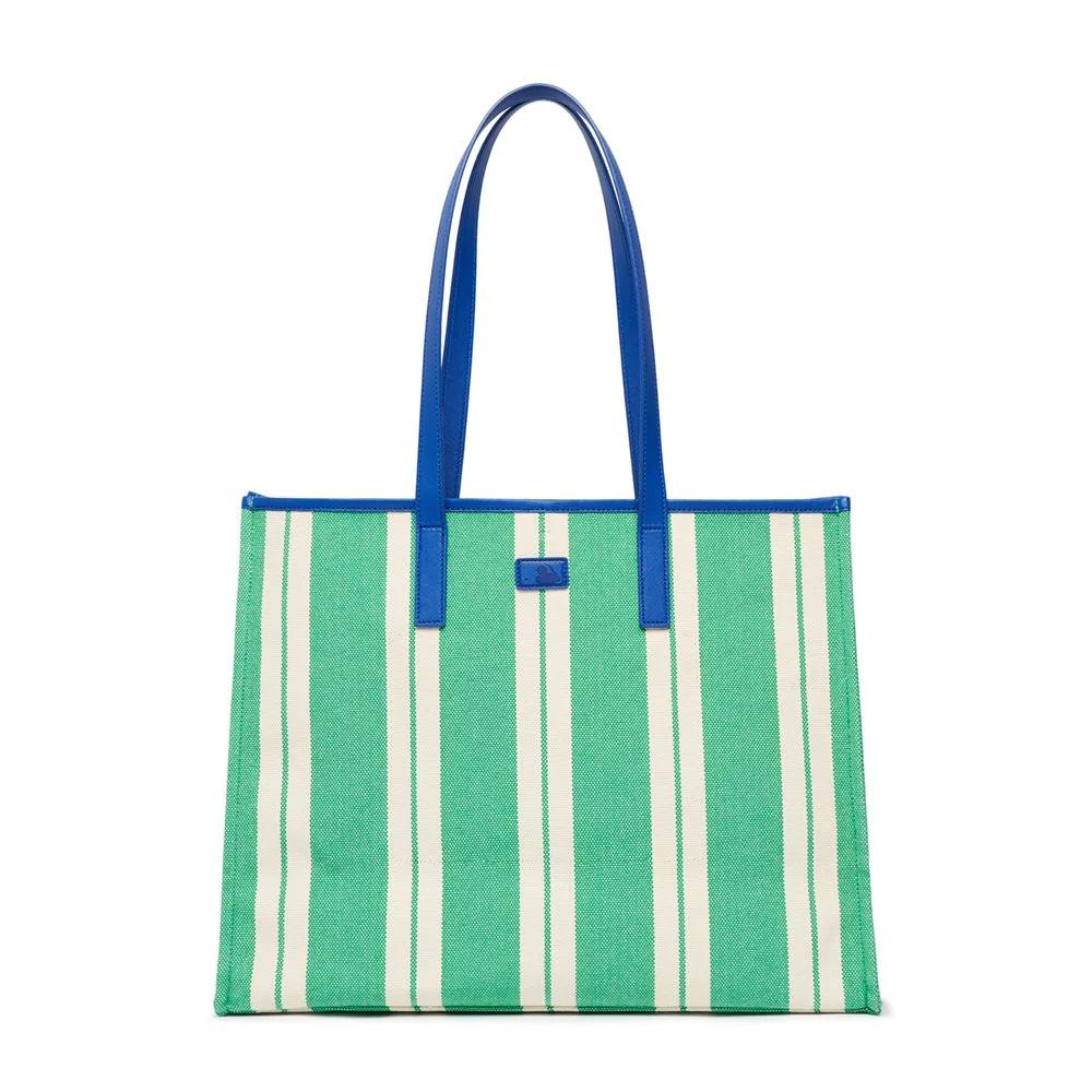 Túi MLB Ethnic Stripe Tote Bag LA Dodgers Xanh Mint