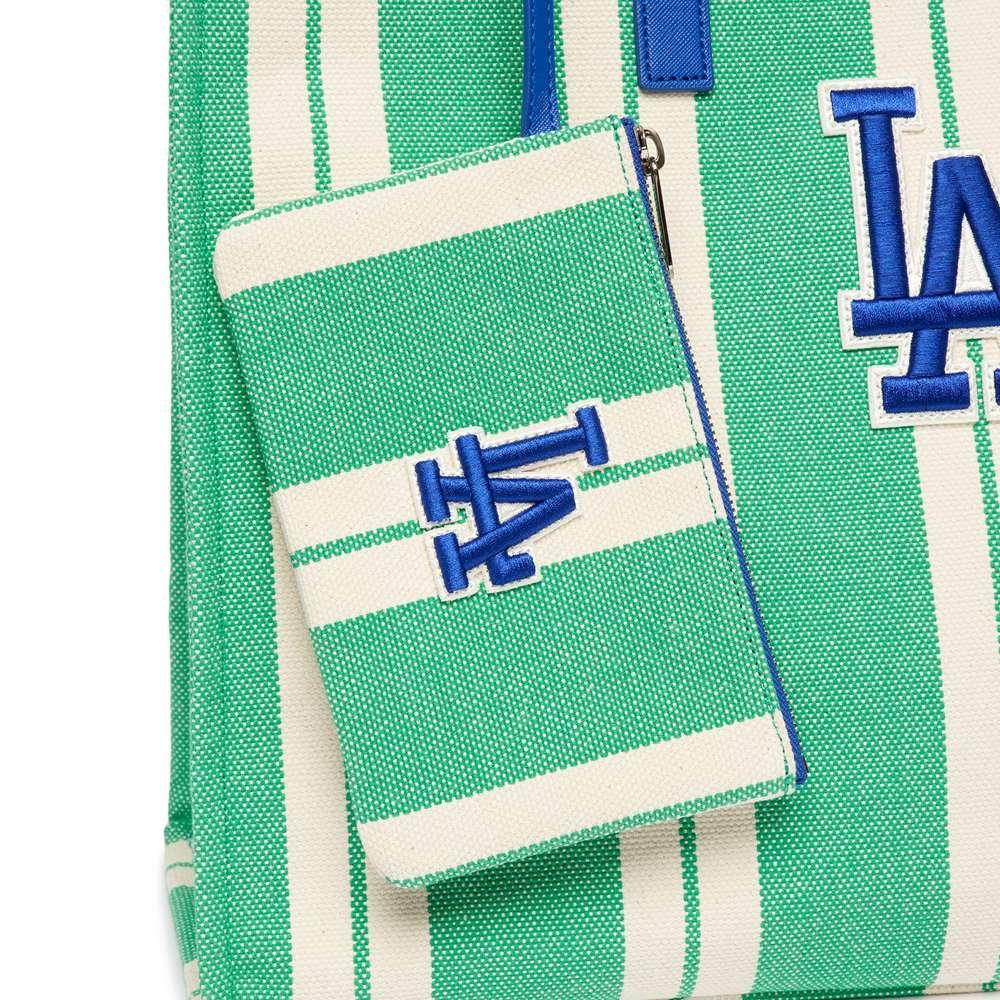 Túi MLB Ethnic Stripe Tote Bag LA Dodgers Xanh Mint