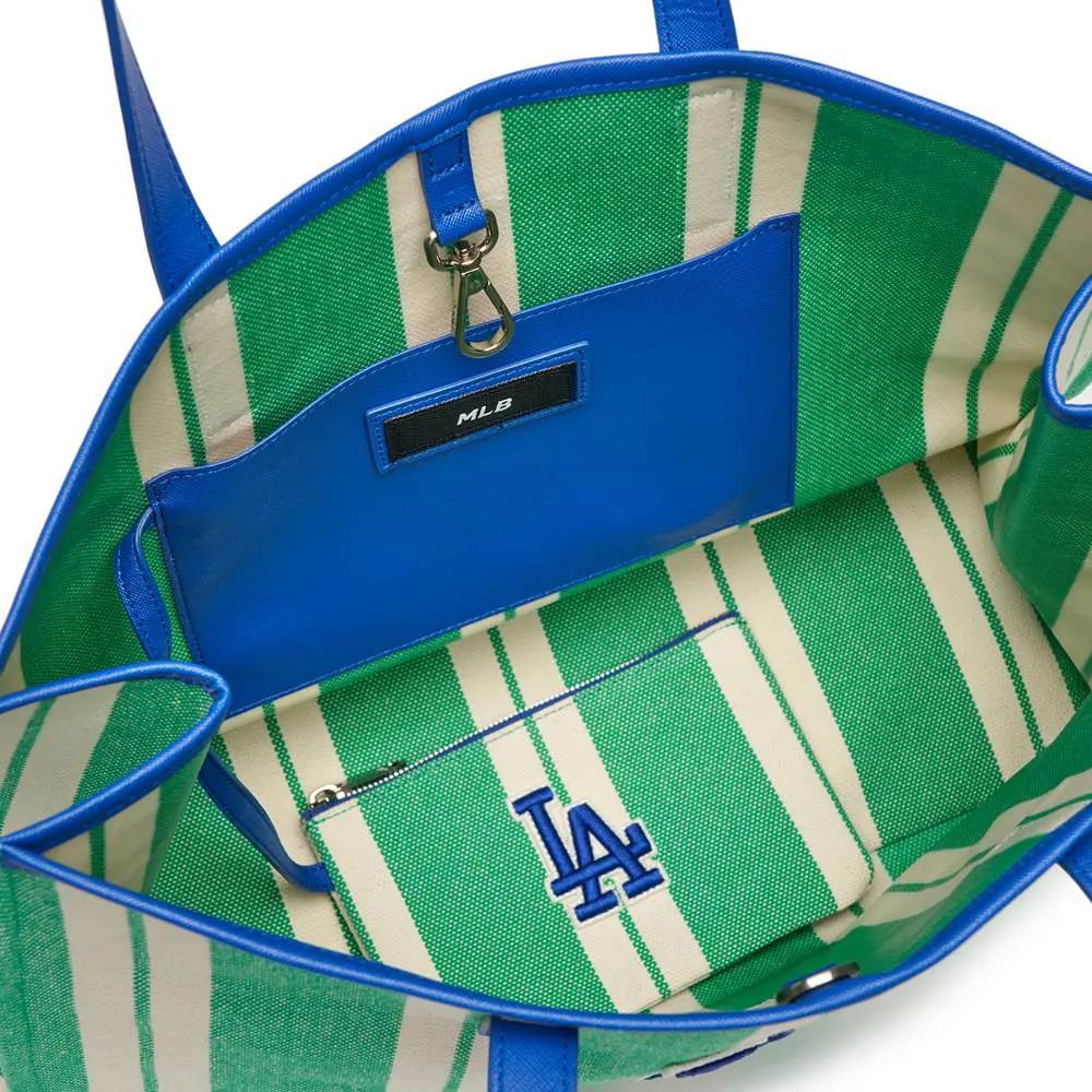 Túi MLB Ethnic Stripe Tote Bag LA Dodgers Xanh Mint