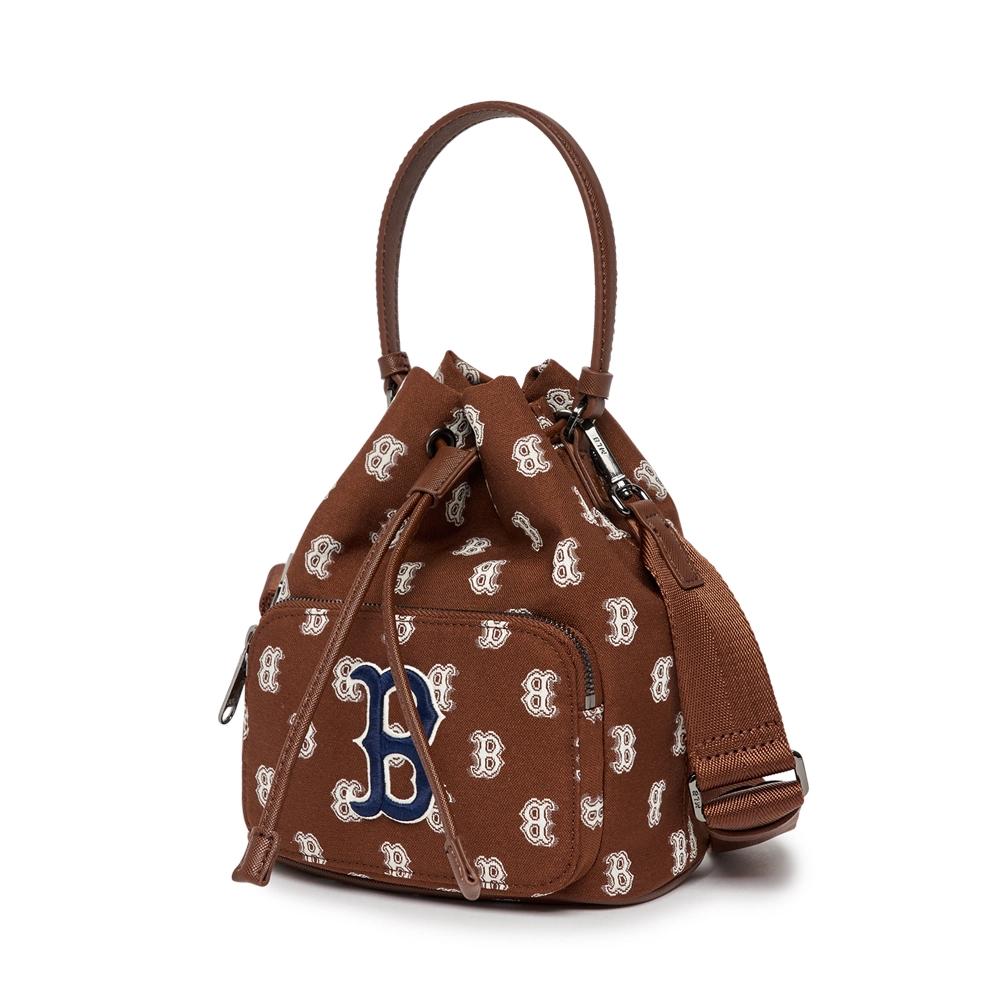 Túi MLB Monogram Bucket Bag Boston Red Sox Nâu