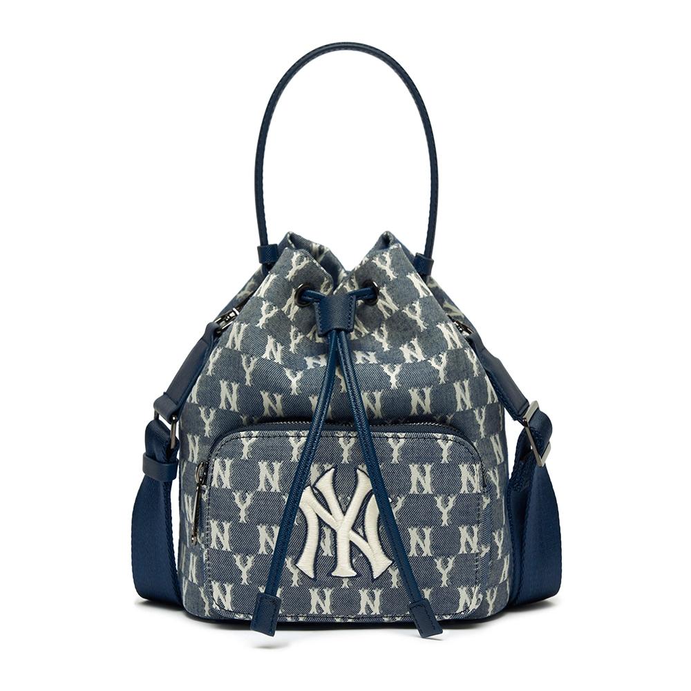 Túi MLB Monogram Jacquard Bucket Bag New York Yankees Xanh