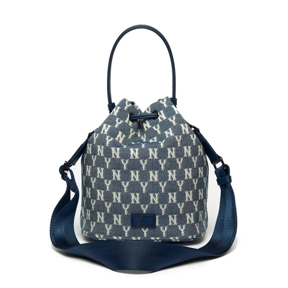 Túi MLB Monogram Jacquard Bucket Bag New York Yankees Xanh