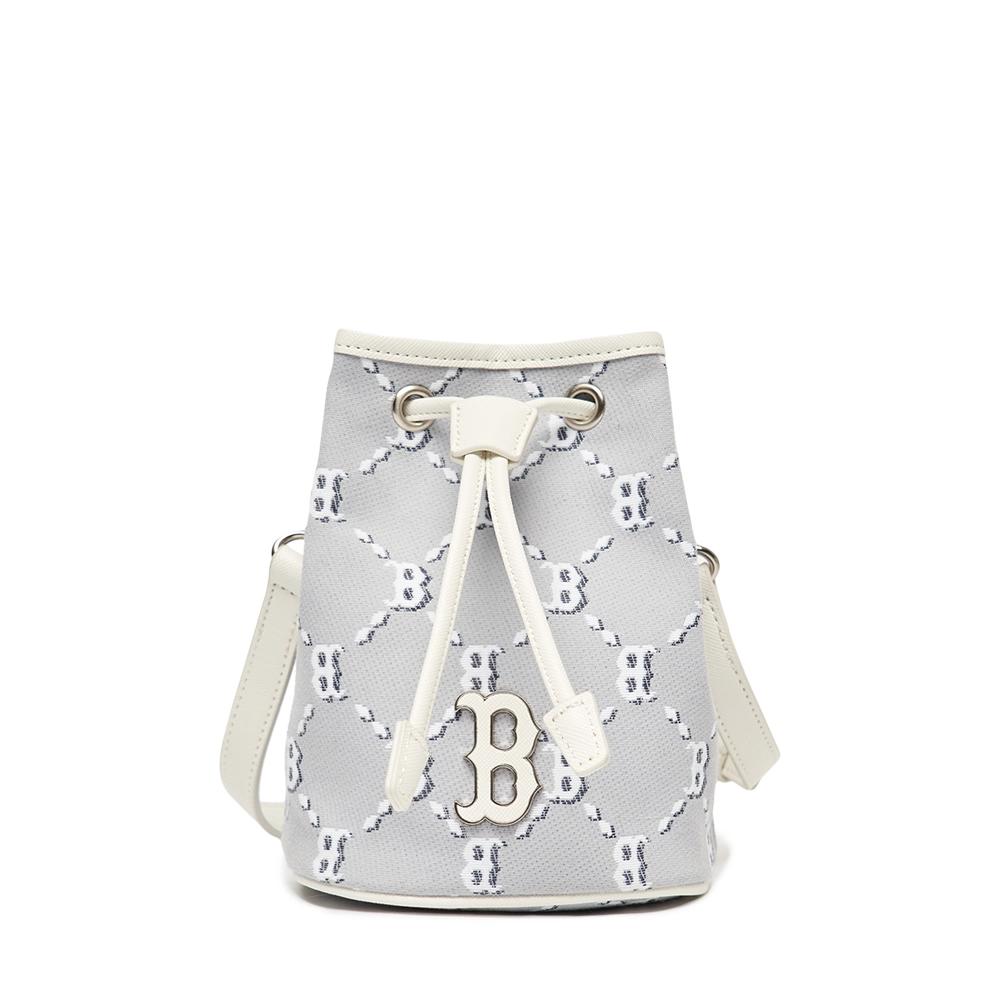 Túi MLB Dia Monogram Jacquard Mini Bucket Bag Boston Red Sox Xám