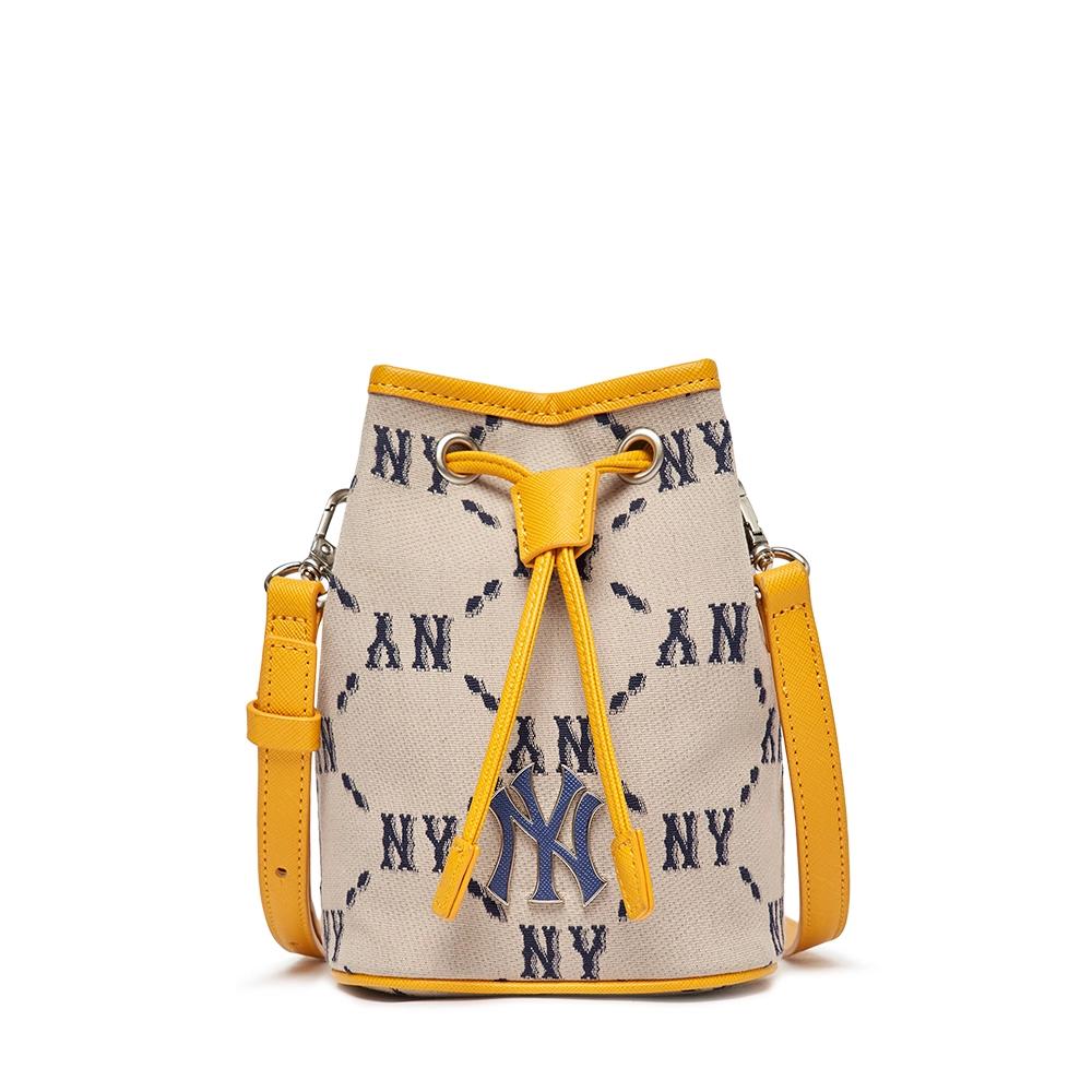 Túi MLB Dia Monogram Jacquard Mini Bucket Bag New York Yankees Vàng