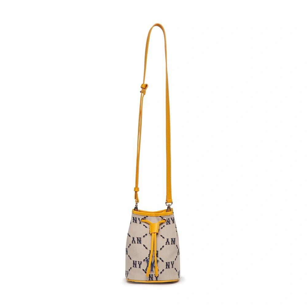 Túi MLB Dia Monogram Jacquard Mini Bucket Bag New York Yankees Vàng