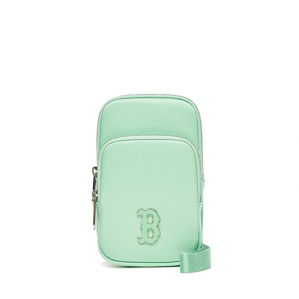 Túi MLB Nylon Phone Pouch Boston Red Sox L.Khaki Xanh Neon