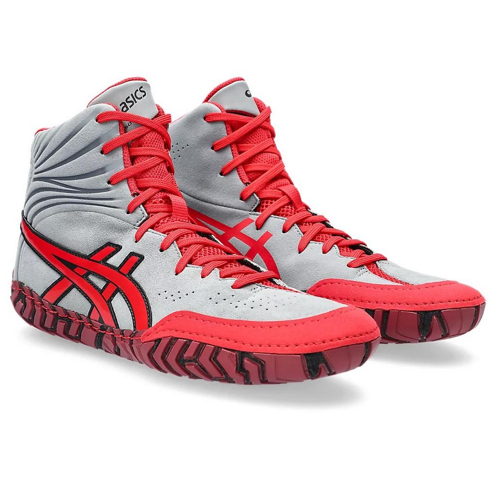 Giày Asics Aggressor 5 Nam Xám Đỏ