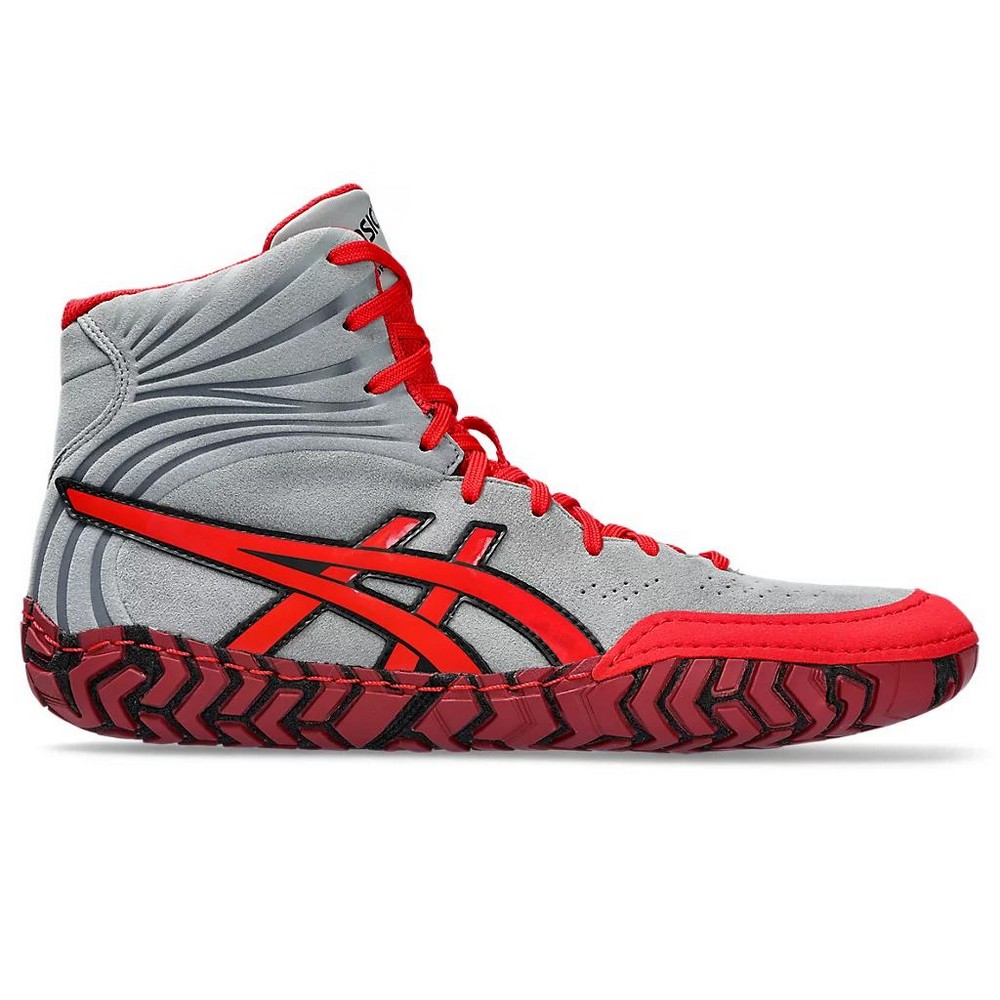 Giày Asics Aggressor 5 Nam Xám Đỏ