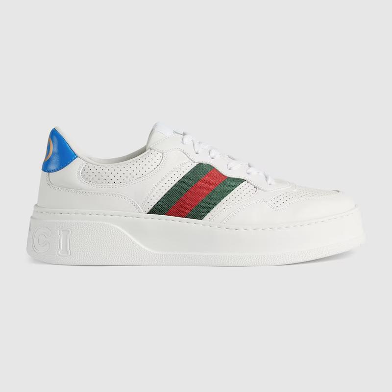 Giày Gucci Sneaker With Web Nam Trắng