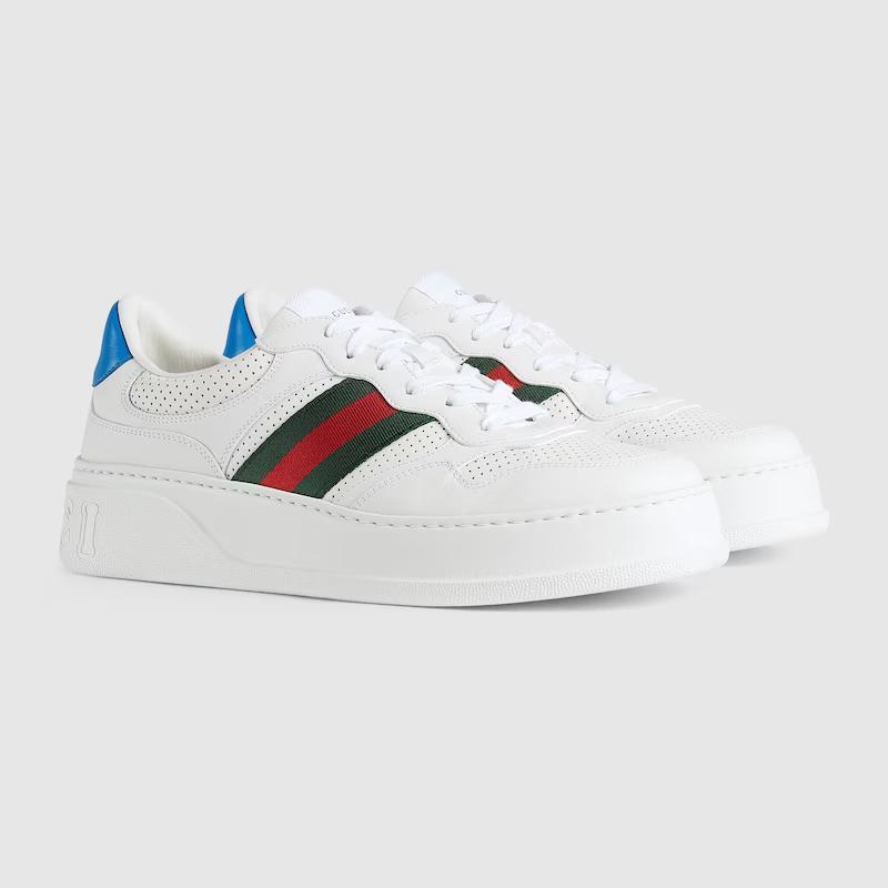 Giày Gucci Sneaker With Web Nam Trắng